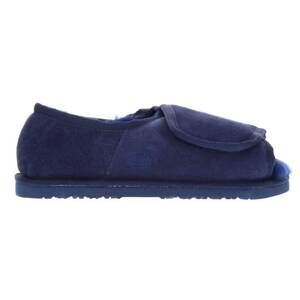NEW LAMO women's open toe wide wrap slippers in navy